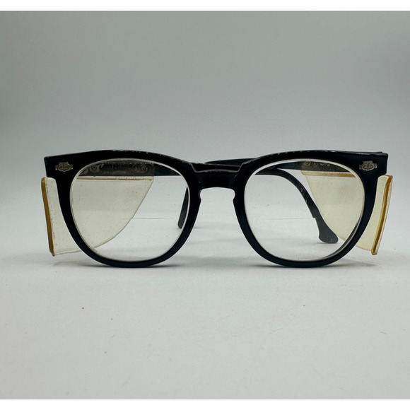 Titmus Z87 Smoke Horn Rim Vtg Safety Glasses Industrial Rockabilly Frames Only - Picture 1 of 16